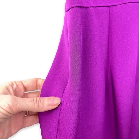 CUSHNIE ET OCHS Draped Silk Cutout Dress in Royal Purple - Picture 8 of 12